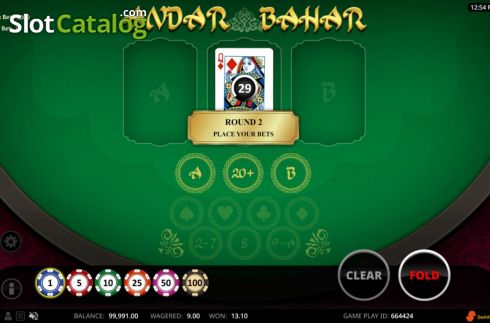 Οθόνη3. Andar Bahar (RNGPlay) Κουλοχέρης