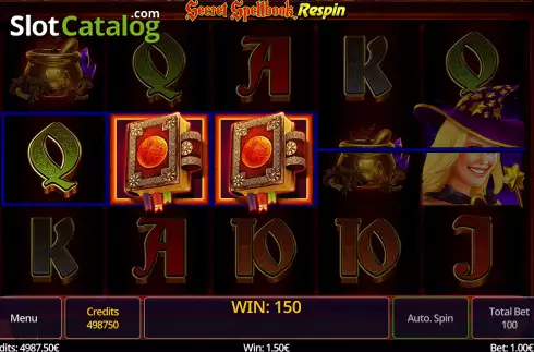 Οθόνη4. Secret Spellbook Respin Κουλοχέρης