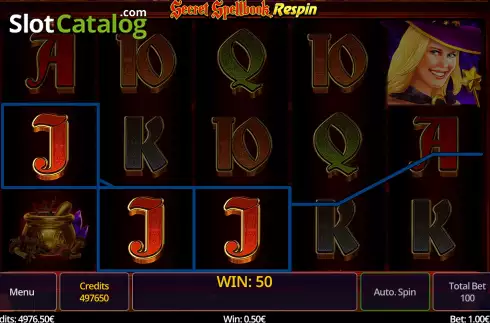 Οθόνη5. Secret Spellbook Respin Κουλοχέρης