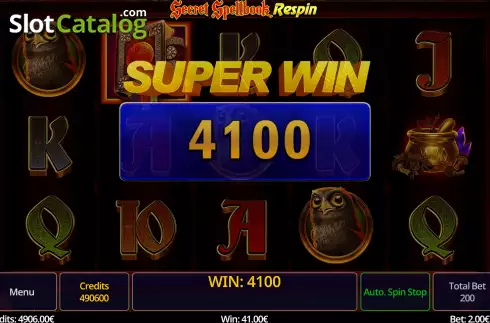 Οθόνη7. Secret Spellbook Respin Κουλοχέρης