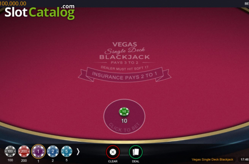 Οθόνη2. Vegas Single Deck Blackjack (Switch Studios) Κουλοχέρης