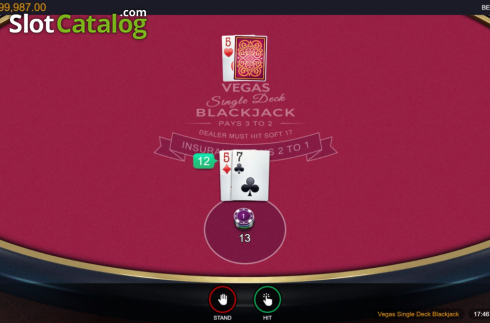 Οθόνη3. Vegas Single Deck Blackjack (Switch Studios) Κουλοχέρης
