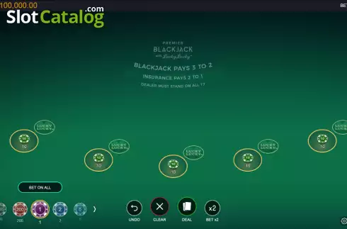 Οθόνη2. Premier Blackjack with Lucky Lucky Κουλοχέρης