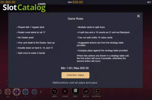 Οθόνη7. Perfect Strategy Blackjack Κουλοχέρης 