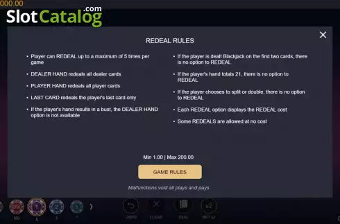 Οθόνη6. ReDeal Blackjack Κουλοχέρης