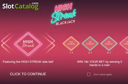 Οθόνη2. High Streak Blackjack Κουλοχέρης 