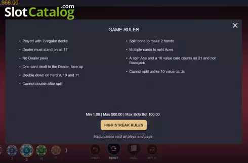 Οθόνη9. High Streak Blackjack Κουλοχέρης 