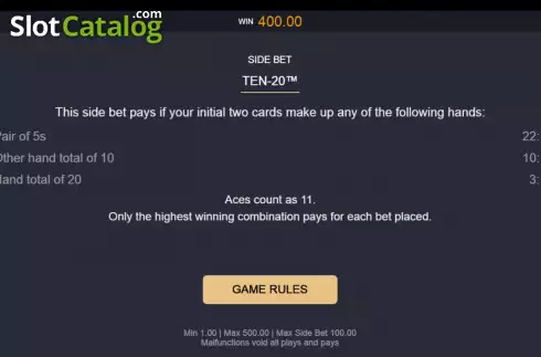 Οθόνη6. Classic Blackjack with Ten-20 Κουλοχέρης