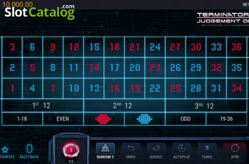 Οθόνη3. Terminator 2 Roulette Κουλοχέρης