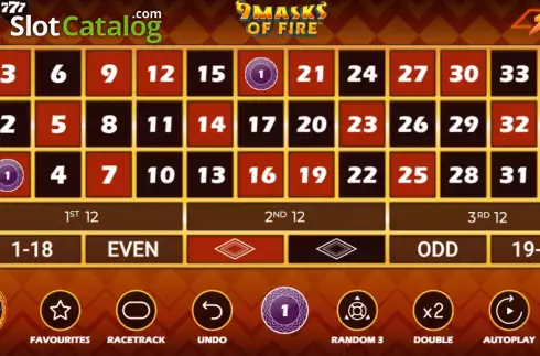 Οθόνη2. Epic Strike Roulette 9 Masks of Fire Κουλοχέρης