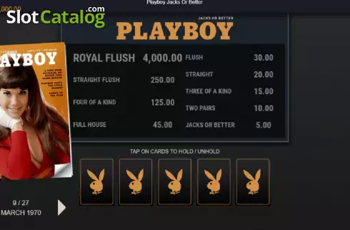 Οθόνη3. Playboy Jacks Or Better Κουλοχέρης