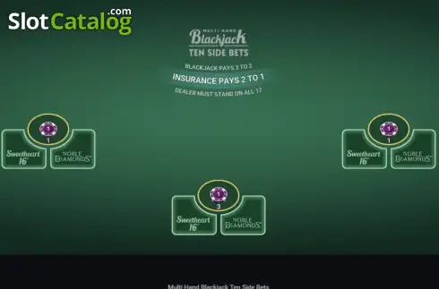 Οθόνη2. Multi Hand Blackjack Ten Side Bets Κουλοχέρης