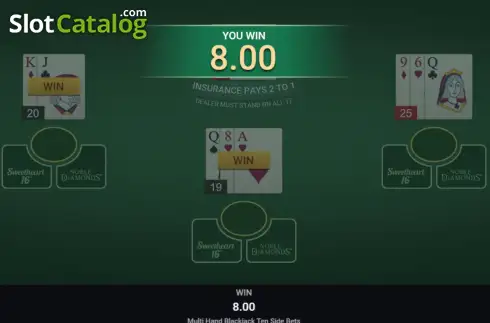 Οθόνη3. Multi Hand Blackjack Ten Side Bets Κουλοχέρης