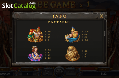 Οθόνη7. Legendary Gladiator Κουλοχέρης
