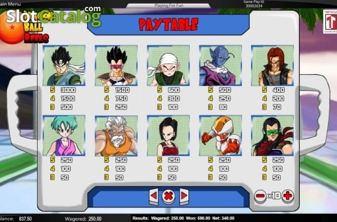 Οθόνη4. Dragon Ball Reels Κουλοχέρης 