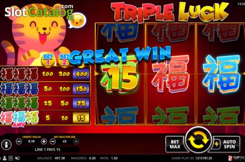 Οθόνη4. Triple Luck Κουλοχέρης