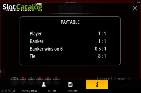 Οθόνη5. Baccarat (RNGPlay) Κουλοχέρης
