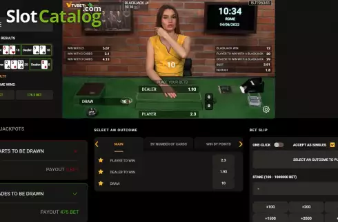 Οθόνη3. Blackjack (TV Bet) Κουλοχέρης