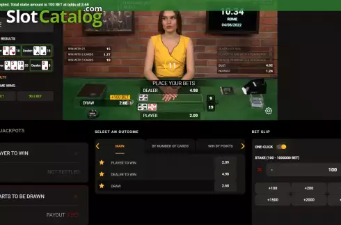 Οθόνη5. Blackjack (TV Bet) Κουλοχέρης