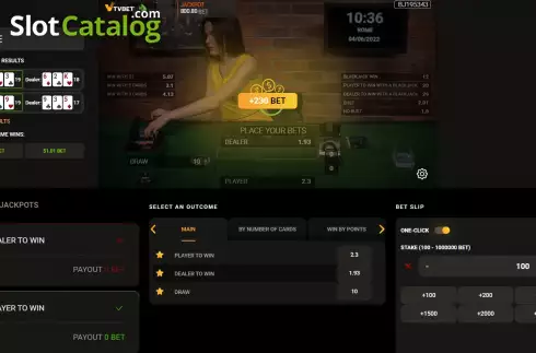 Οθόνη6. Blackjack (TV Bet) Κουλοχέρης
