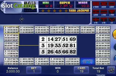 Οθόνη2. Jackpot Bingo Κουλοχέρης