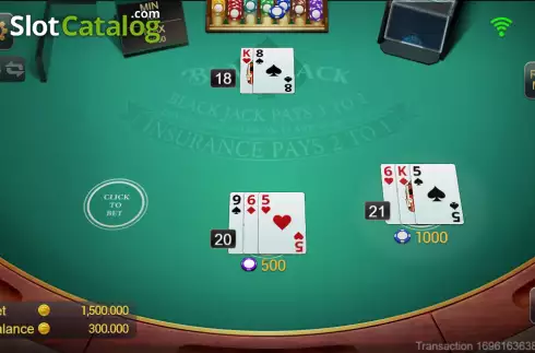 Οθόνη3. Blackjack (TaDa Gaming) Κουλοχέρης