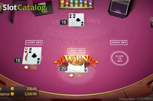 Οθόνη3. Blackjack Lucky Ladies Κουλοχέρης