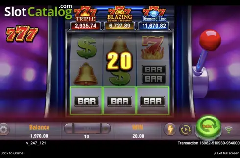 Οθόνη3. Seven Seven Seven (TaDa Gaming) Κουλοχέρης