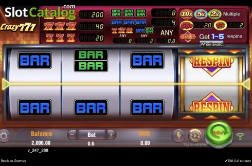 Οθόνη2. Crazy 777 (TaDa Gaming) Κουλοχέρης