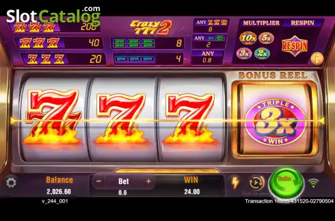 Οθόνη3. Crazy 777 2 Κουλοχέρης