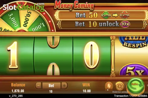 Οθόνη3. Money Coming (TaDa Gaming) Κουλοχέρης