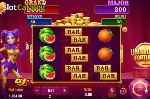 Οθόνη2. Joker Coins Unlimited Fortune Κουλοχέρης