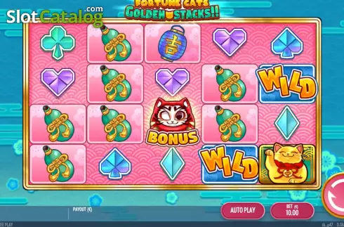 Οθόνη3. Fortune Cats Golden Stacks Κουλοχέρης