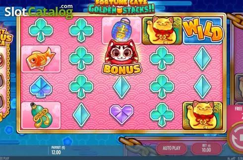 Οθόνη8. Fortune Cats Golden Stacks Κουλοχέρης