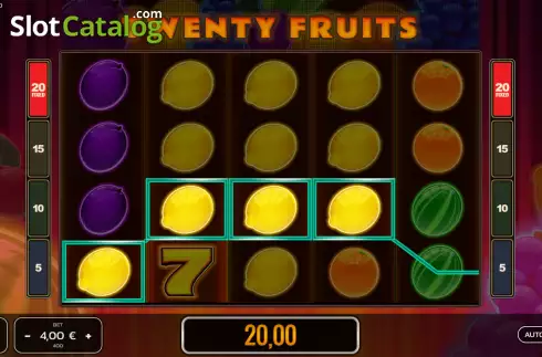Οθόνη4. Twenty Fruits Κουλοχέρης 
