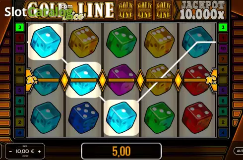 Οθόνη3. Gold Line Dice Κουλοχέρης