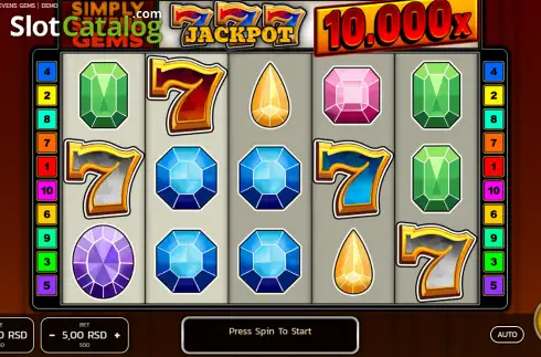 Οθόνη2. Simply Sevens Gems Κουλοχέρης