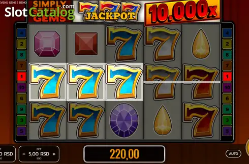 Οθόνη3. Simply Sevens Gems Κουλοχέρης