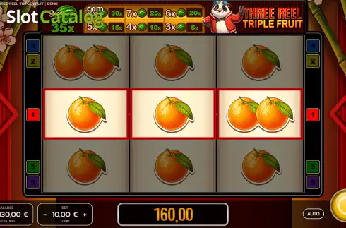 Οθόνη3. Three Reel Triple Fruit Κουλοχέρης