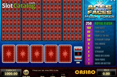 Οθόνη2. Aces & Faces Mega Poker Κουλοχέρης 