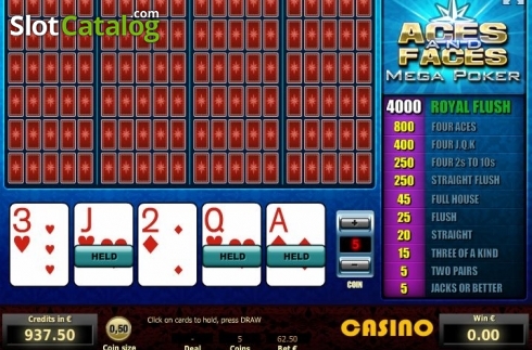 Οθόνη3. Aces & Faces Mega Poker Κουλοχέρης 
