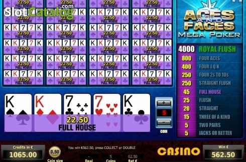 Οθόνη6. Aces & Faces Mega Poker Κουλοχέρης 