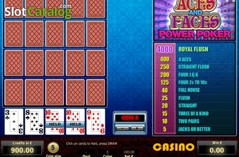 Οθόνη3. Aces and Faces 4 Hand Poker Κουλοχέρης