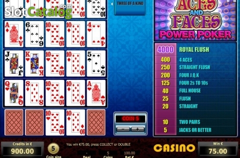 Οθόνη4. Aces and Faces 4 Hand Poker Κουλοχέρης