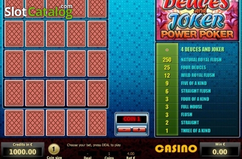 Οθόνη2. Deuces and Joker 4 Hand Poker Κουλοχέρης