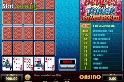 Οθόνη3. Deuces and Joker 4 Hand Poker Κουλοχέρης