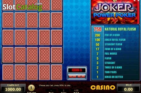 Οθόνη2. Joker 4 Hand Poker Κουλοχέρης