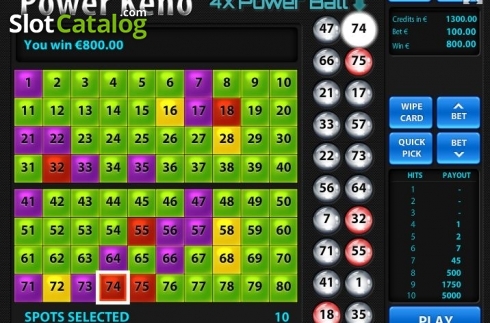 Οθόνη4. Power Keno (Tom Horn Gaming) Κουλοχέρης