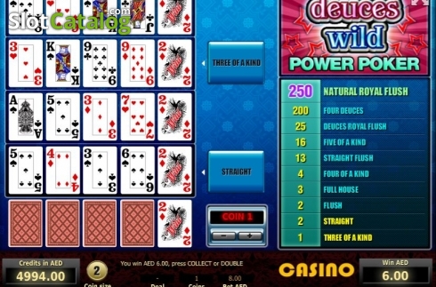 Οθόνη3. Deuces Wild Poker 4 Hand Κουλοχέρης