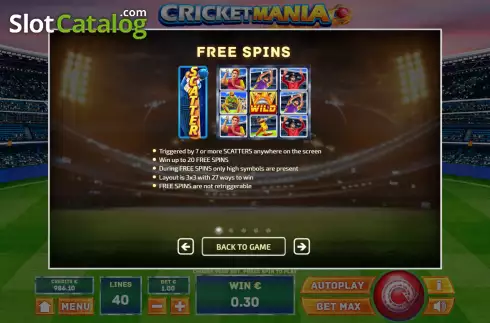 Οθόνη6. Cricket Mania Κουλοχέρης